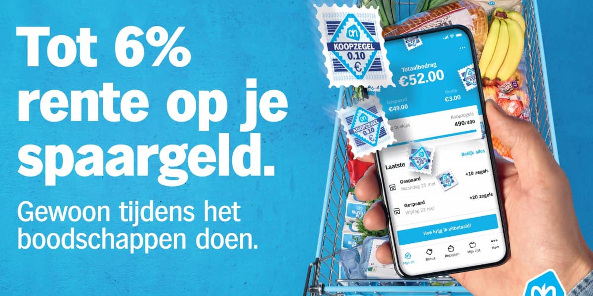 Reclame voor de koopzegels van de Albert Heijn
